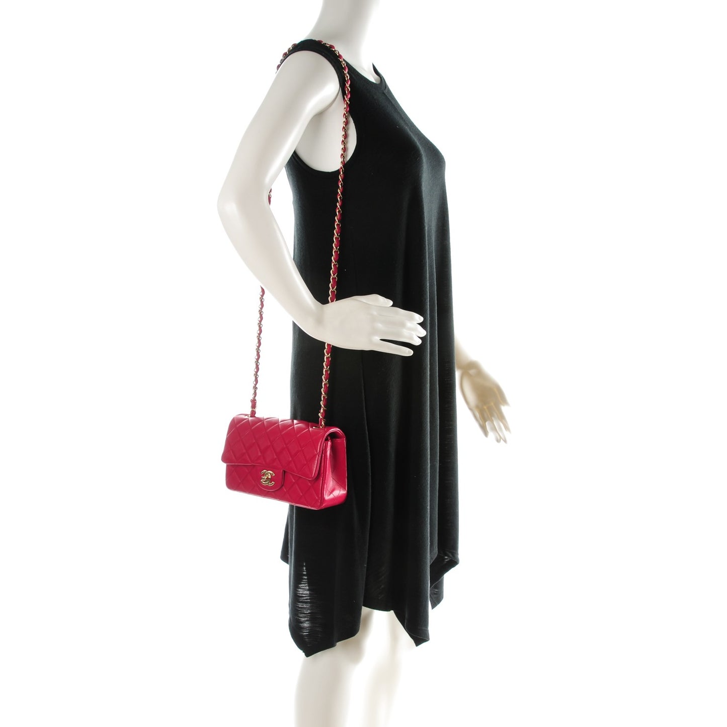 Lambskin Quilted Mini Rectangular Flap Red