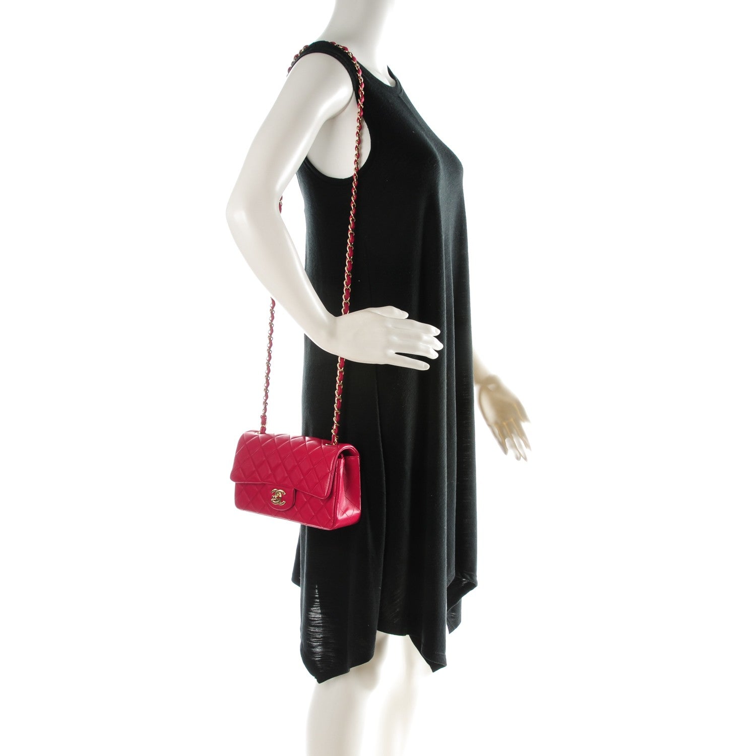 Chanel Lambskin Quilted Mini Rectangular Flap Red 2 of 8
