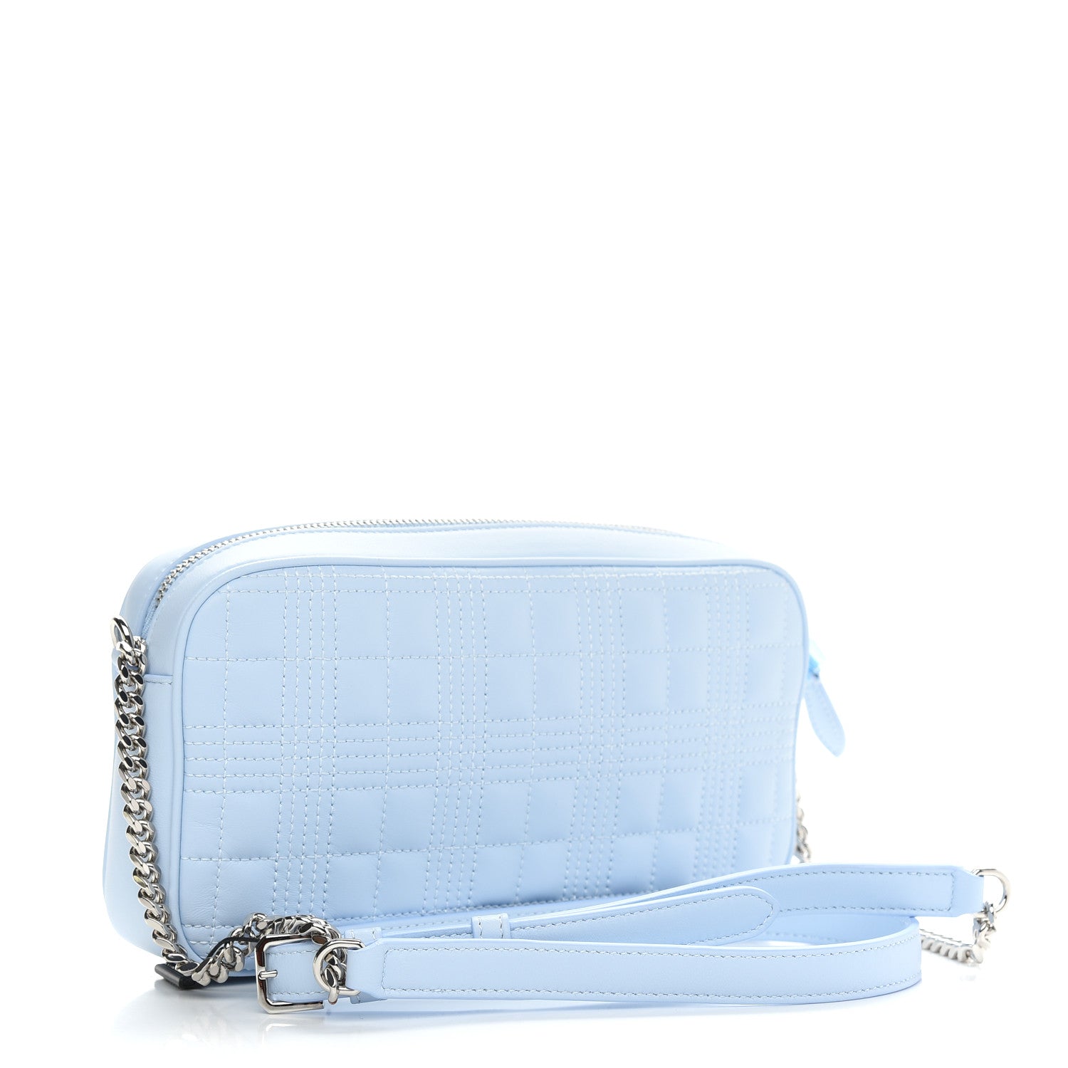 Burberry Lambskin Quilted Camera Bag Pale Blue 3 of 9