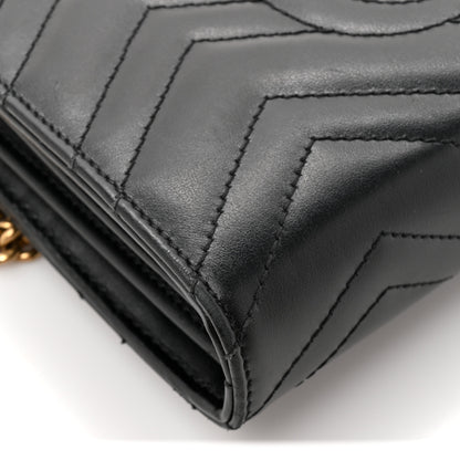 Gucci Calfskin Matelasse GG Marmont Chain Wallet Black 19 of 20