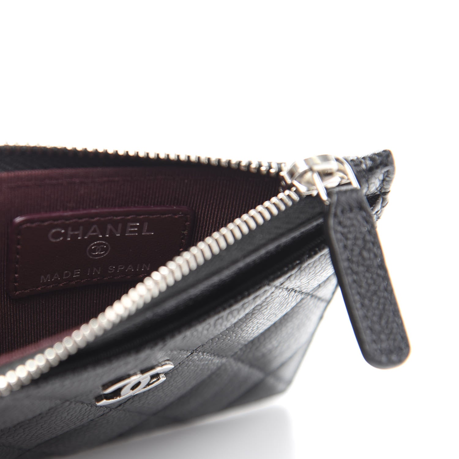 Chanel Caviar Quilted CC Zip Card Holder Black 6 of 10