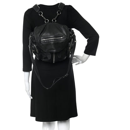 Alexander Wang Lambskin Marti Backpack Bag Washed Black Rhodium Hardware 2 of 13