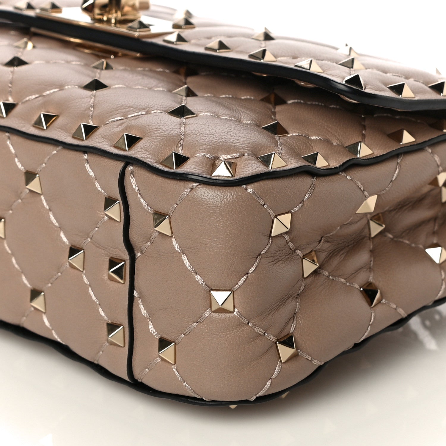 Valentino Garavani Nappa Small Rockstud Spike Shoulder Bag Poudre 9 of 11