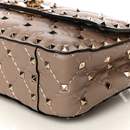 Valentino Garavani Nappa Small Rockstud Spike Shoulder Bag Poudre 9 of 11