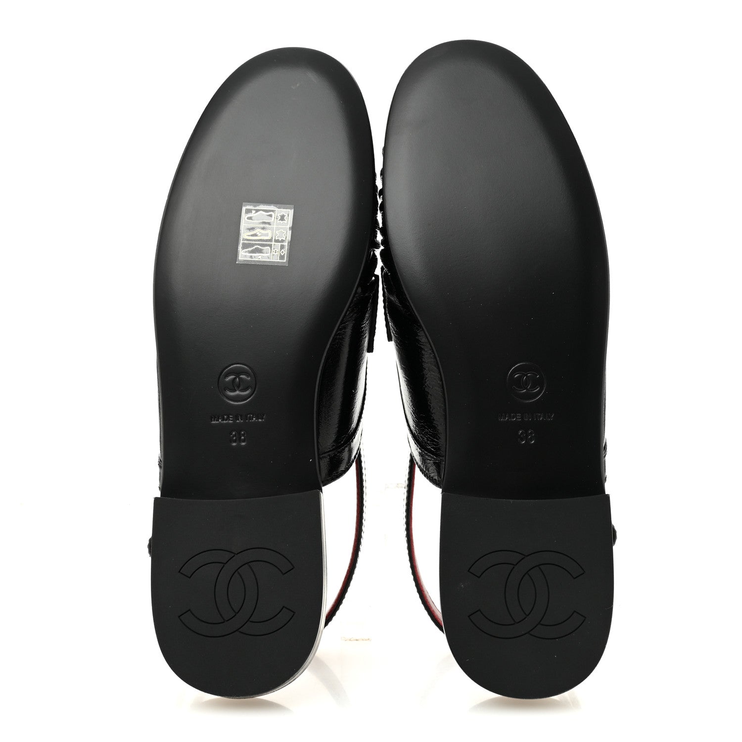 Chanel Crumpled Shiny Lambskin CC Slingback Mocassins 38 Black 6 of 10