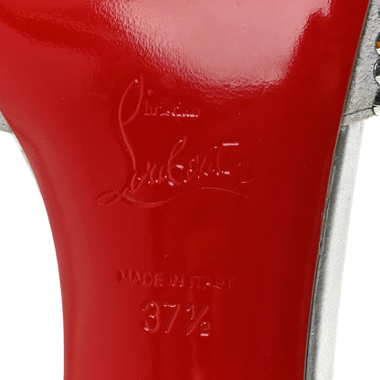Christian Louboutin Suede Metallic Kid Lambskin Strass Mariza Is Back 85 Sandals 37.5 Silver 6 of 8