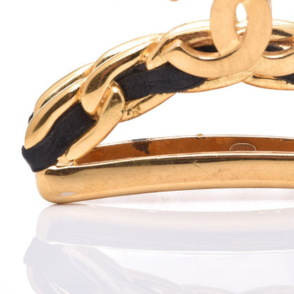 Chanel Lambskin CC Hair Clip Black Gold 9 of 11