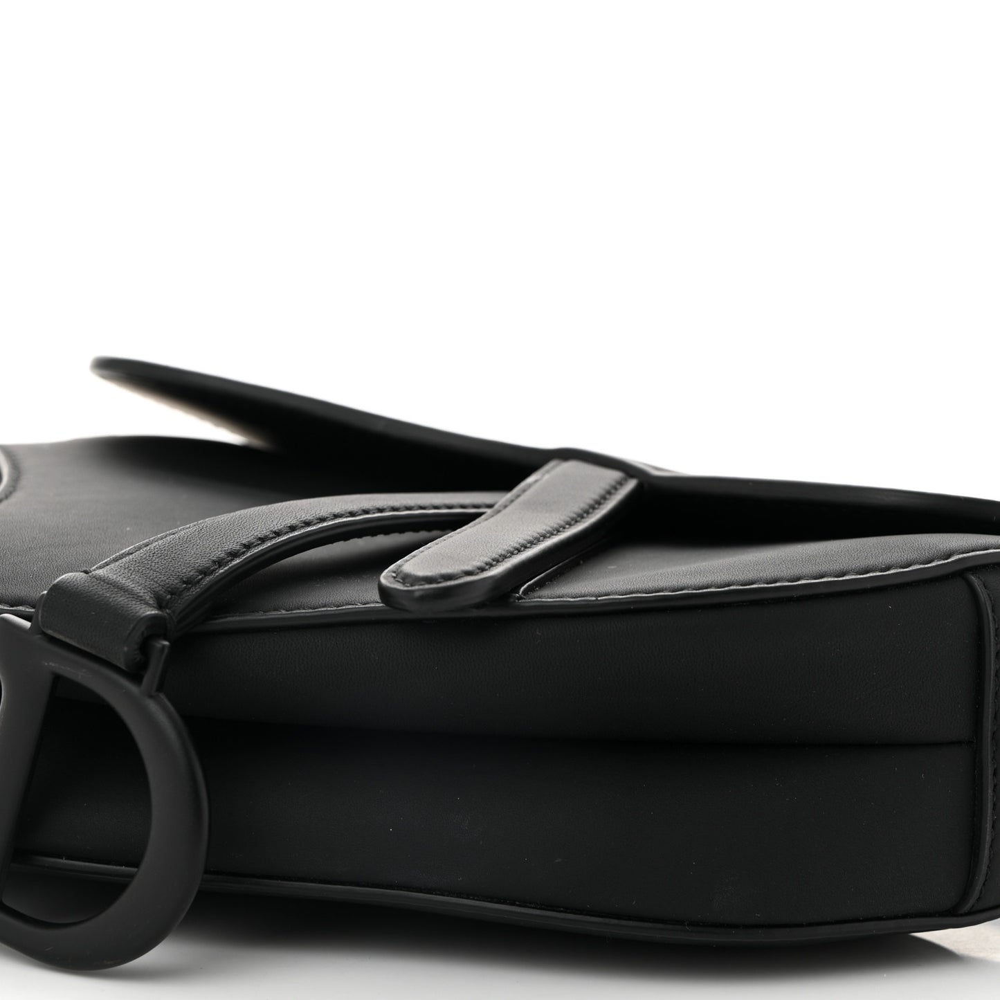 Ultra Matte Calfskin Mini Saddle Bag Black