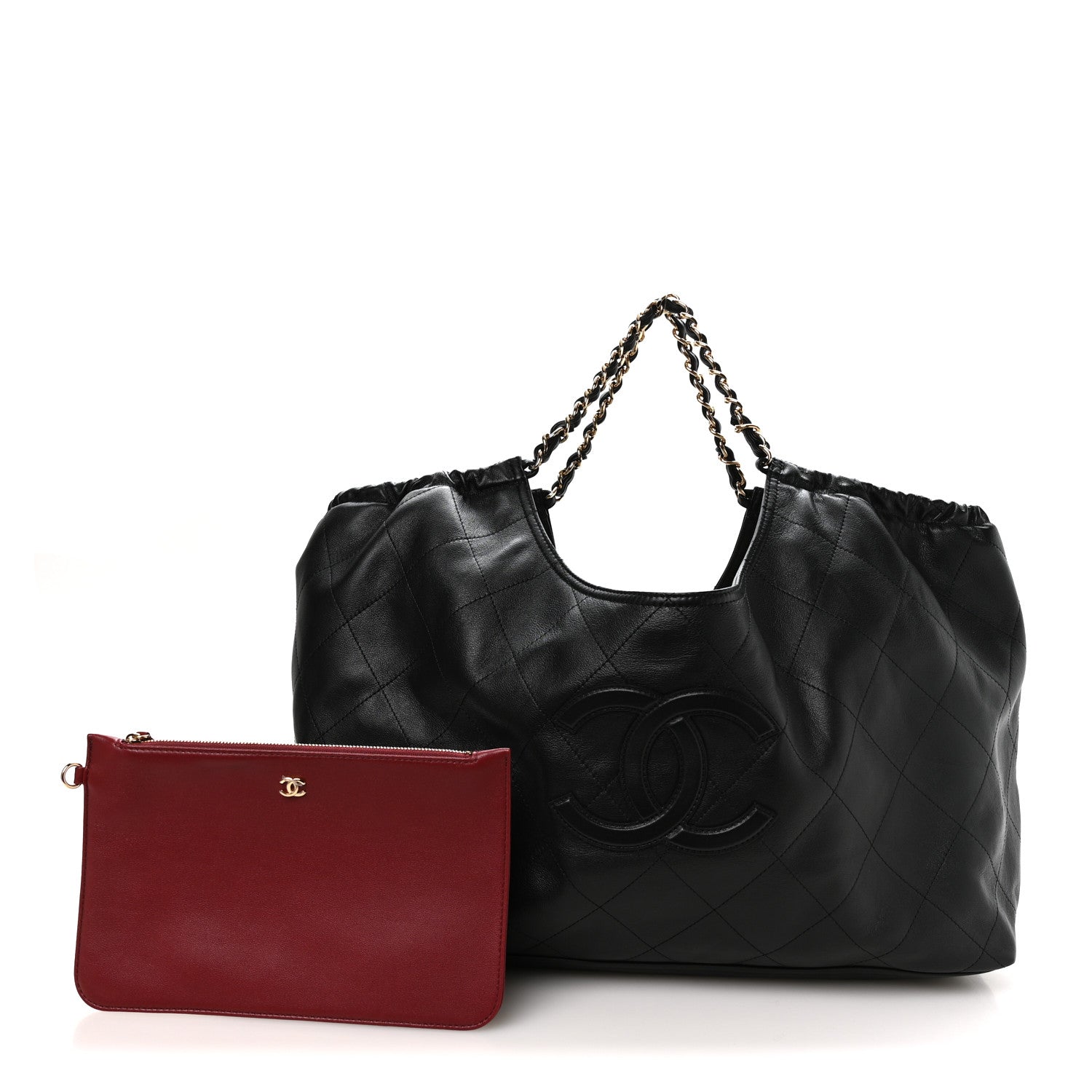 Chanel Lambskin Quilted Neo Cabas Shopping Tote Black 3 of 11