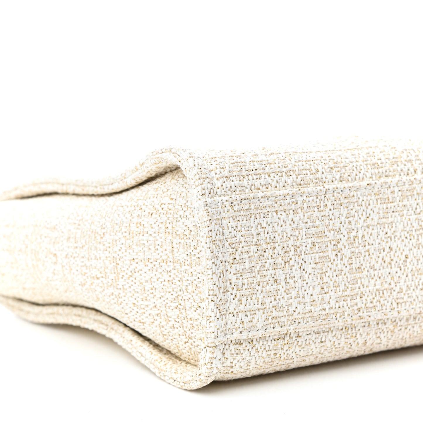 Lurex Boucle Mini Deauville Tote White