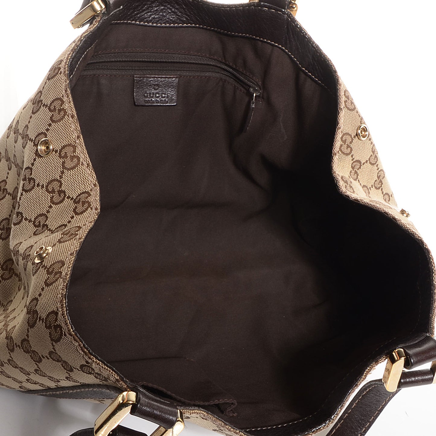Monogram Medium New Ladies Web Tote Dark Brown