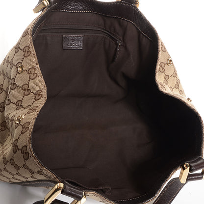 Gucci Monogram Medium New Ladies Web Tote Dark Brown 5 of 7