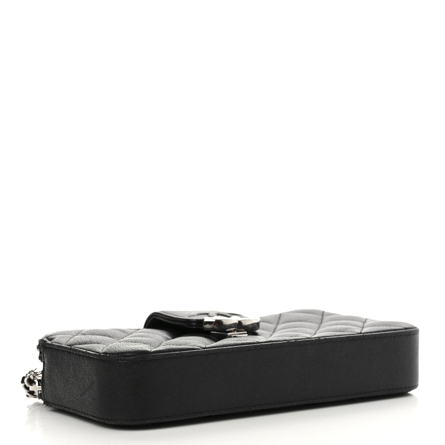 Chanel Lambskin Quilted CC Box Clutch With Chain Black 5 of 17