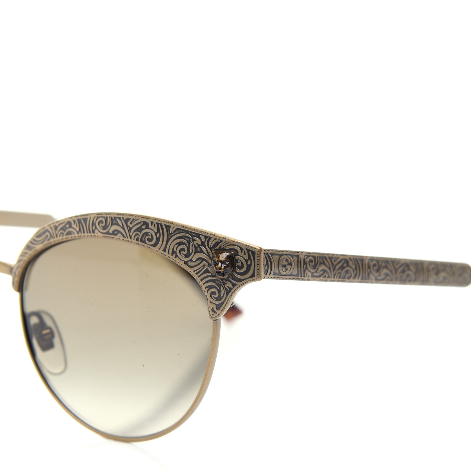 Gucci Metal Tiger GG0220S Sunglasses Antique Gold 6 of 10