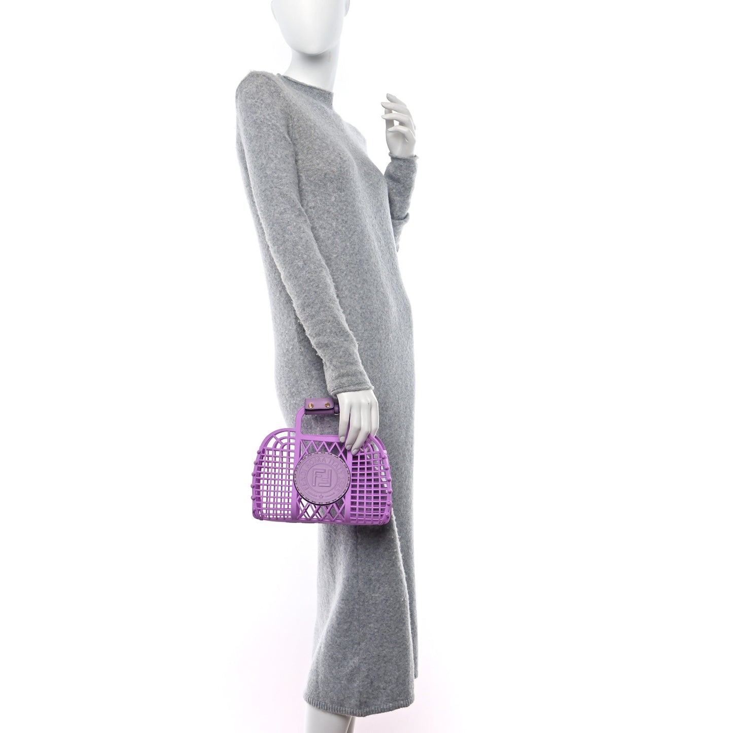 Recycled Plastic Vitello Liberty Matte Small Fendi Basket Violetta