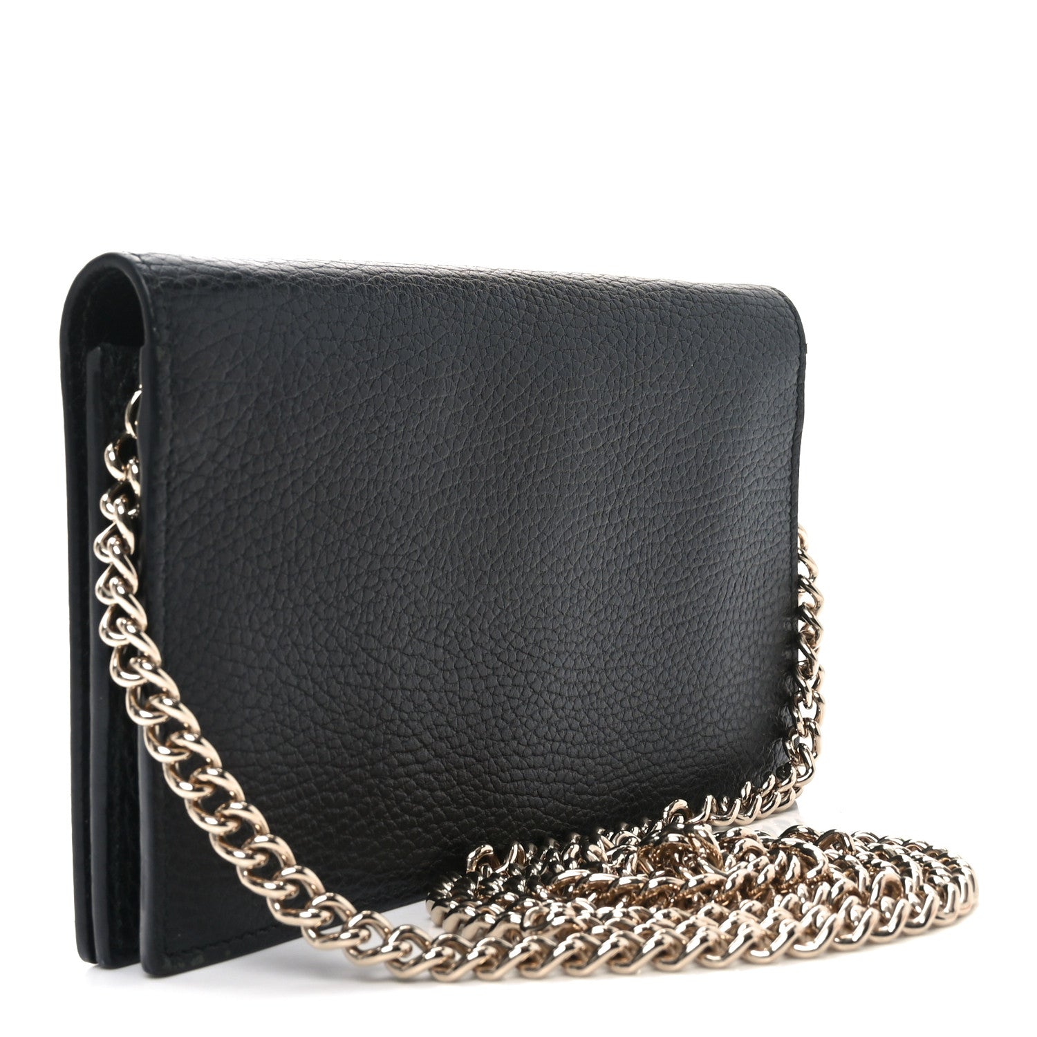 Gucci Dollar Calfskin Medium Betty Chain Wallet Black 3 of 7