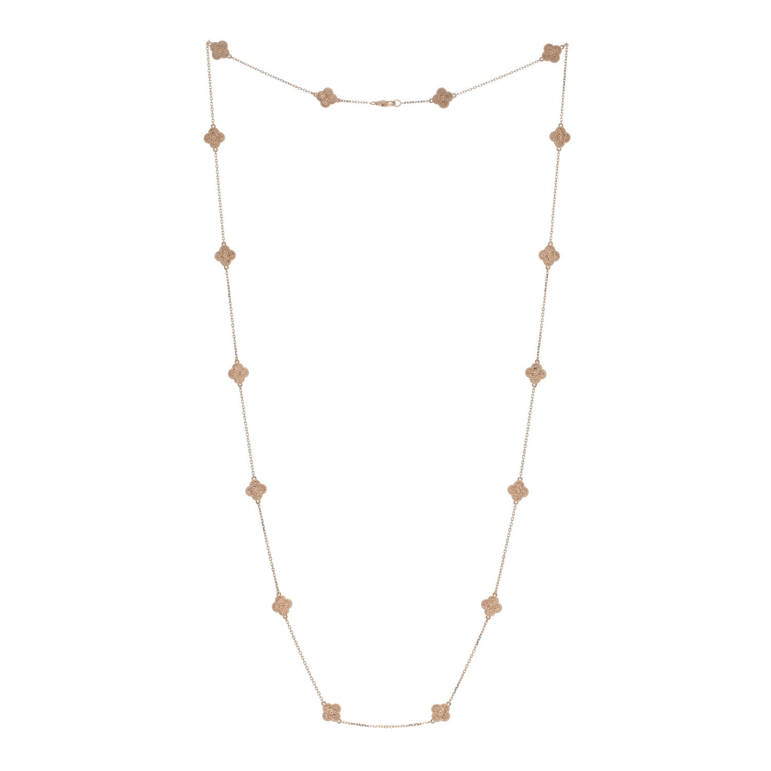 Van Cleef & Arpels 18K Rose Gold 16 Motifs Sweet Alhambra Necklace 3 of 4