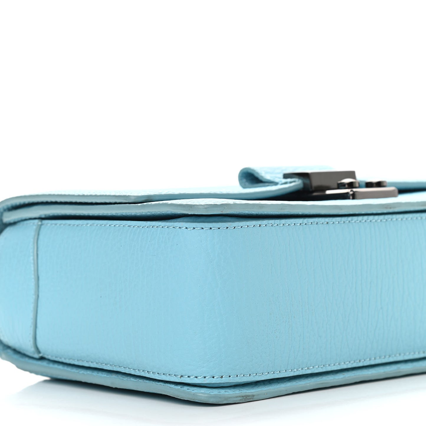 Textured Calfskin Mini Pashli Messenger Light Blue