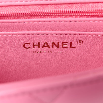 Chanel Lambskin Quilted Mini Top Handle Rectangular Flap Pink 6 of 12