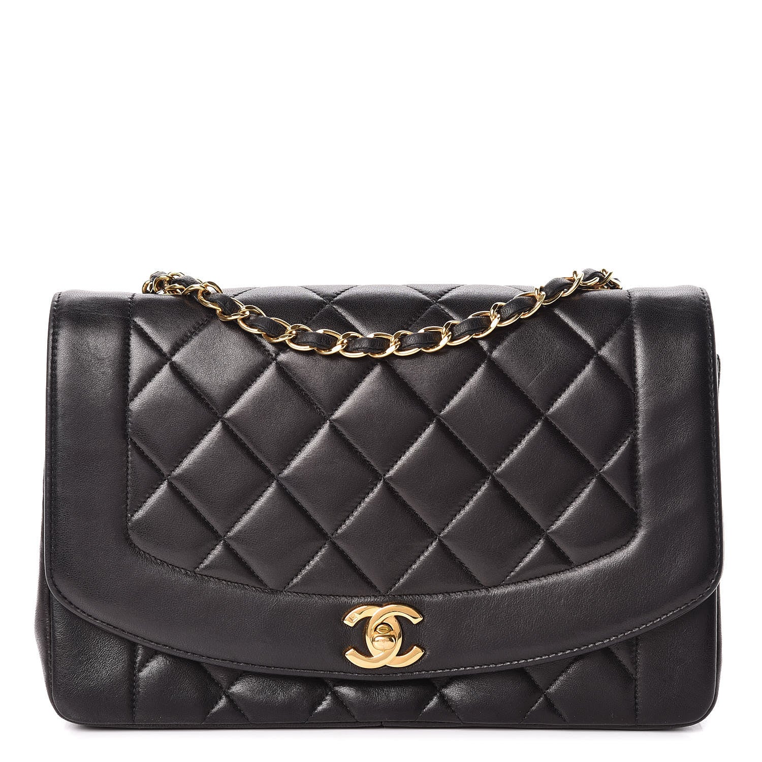 Chanel Lambskin Quilted Medium Single Flap Black 1 of 14