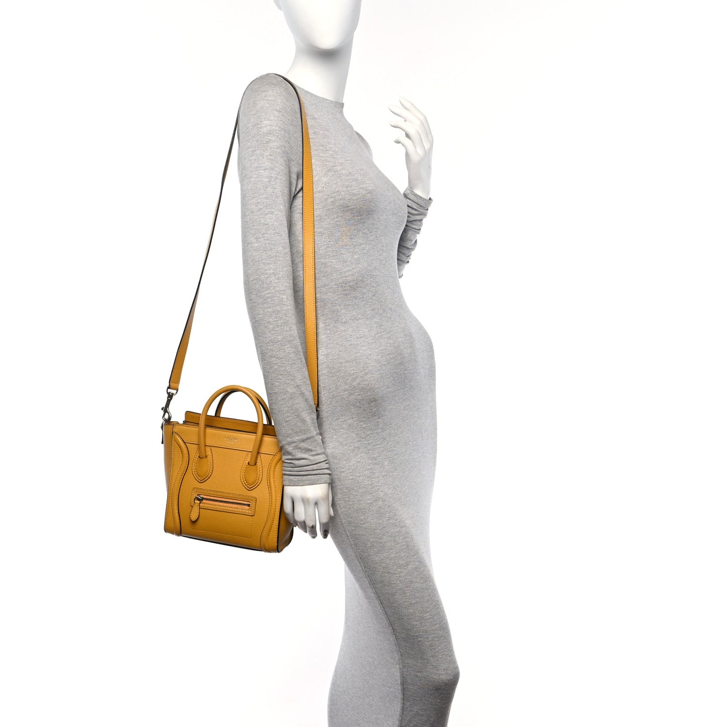 Drummed Calfskin Nano Luggage Ocre