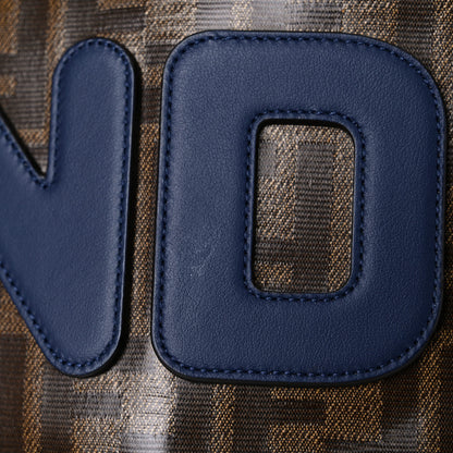 Fendi X FILA Glazed Fabric Vitello Century FF 1974 Mania Belt Bag Mogano Panna Blueberry 14 of 14