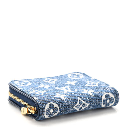 Louis Vuitton Denim Monogram Jacquard Zippy Coin Purse Bleu 4 of 7