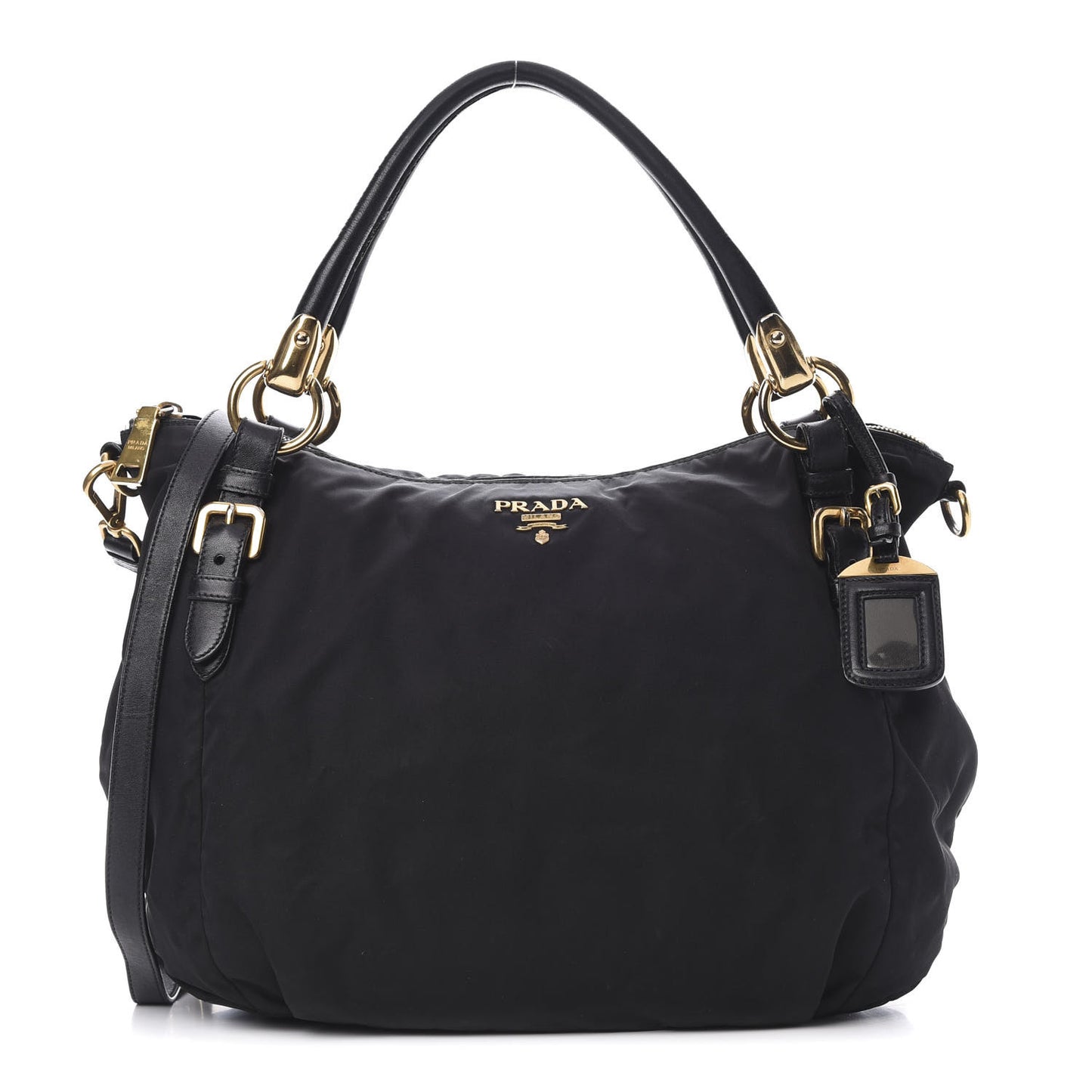 Tessuto Nylon Soft Calf Tote Black
