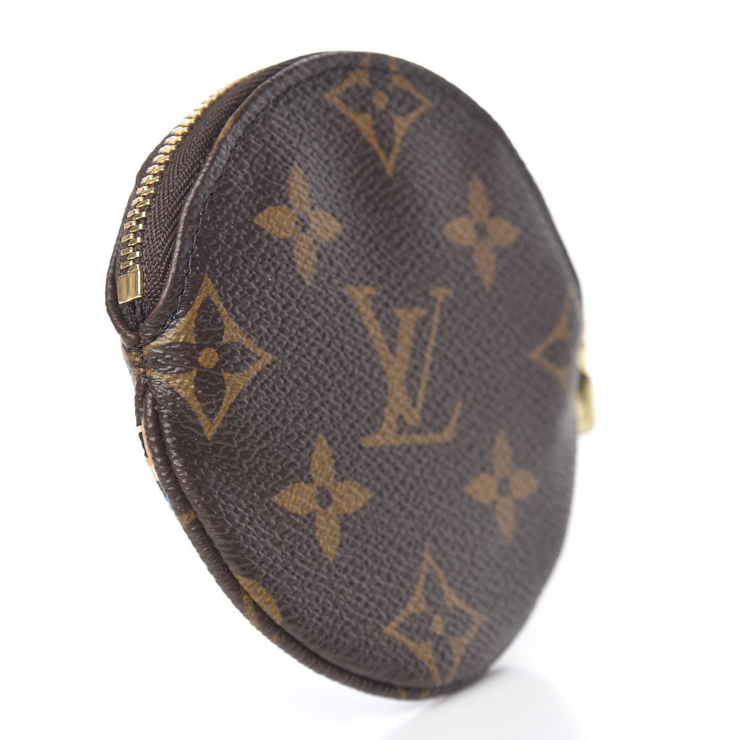 Monogram 2019 Christmas Animation Round Coin Purse Blue