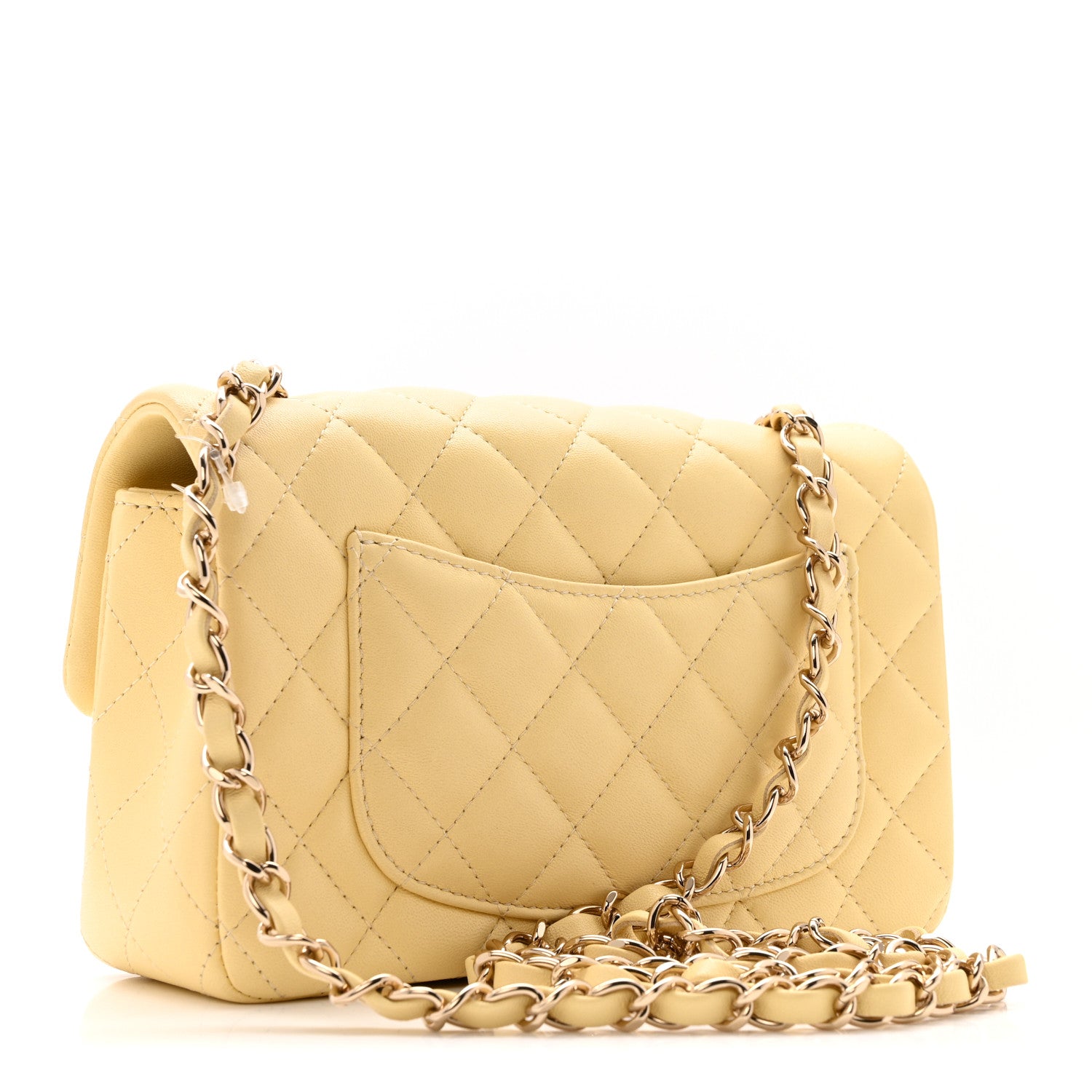 Chanel Lambskin Quilted Mini Rectangular Flap Yellow 3 of 10