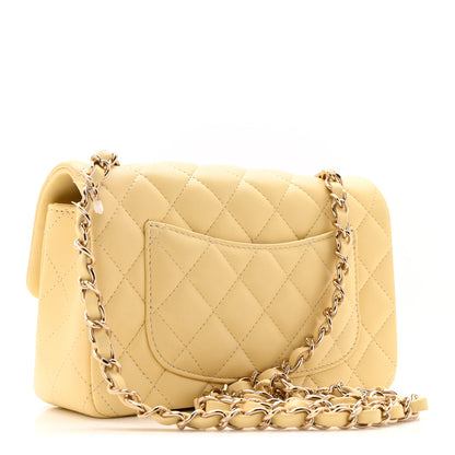 Chanel Lambskin Quilted Mini Rectangular Flap Yellow 3 of 10