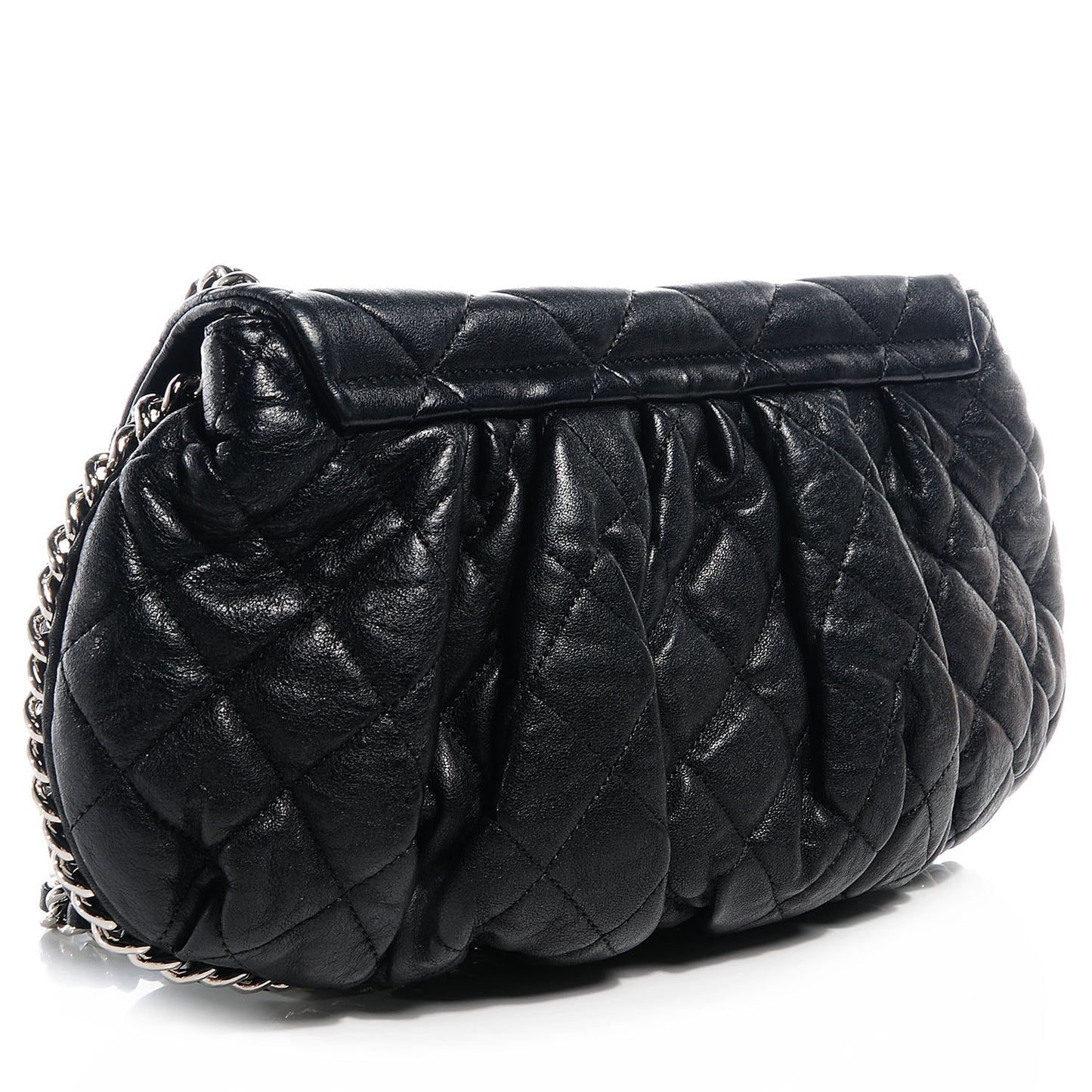 Lambskin Chain Around Medium Messenger Bag Black