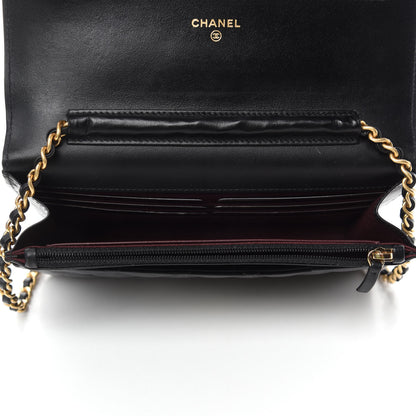 Chanel Aged Calfskin Quilted Lucky Charms 2.55 Reissue Wallet On Chain WOC Black 5 of 12
