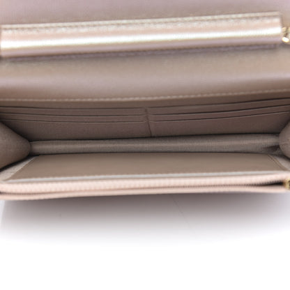 Chanel Iridescent Caviar Quilted Wallet On Chain WOC Beige 5 of 12