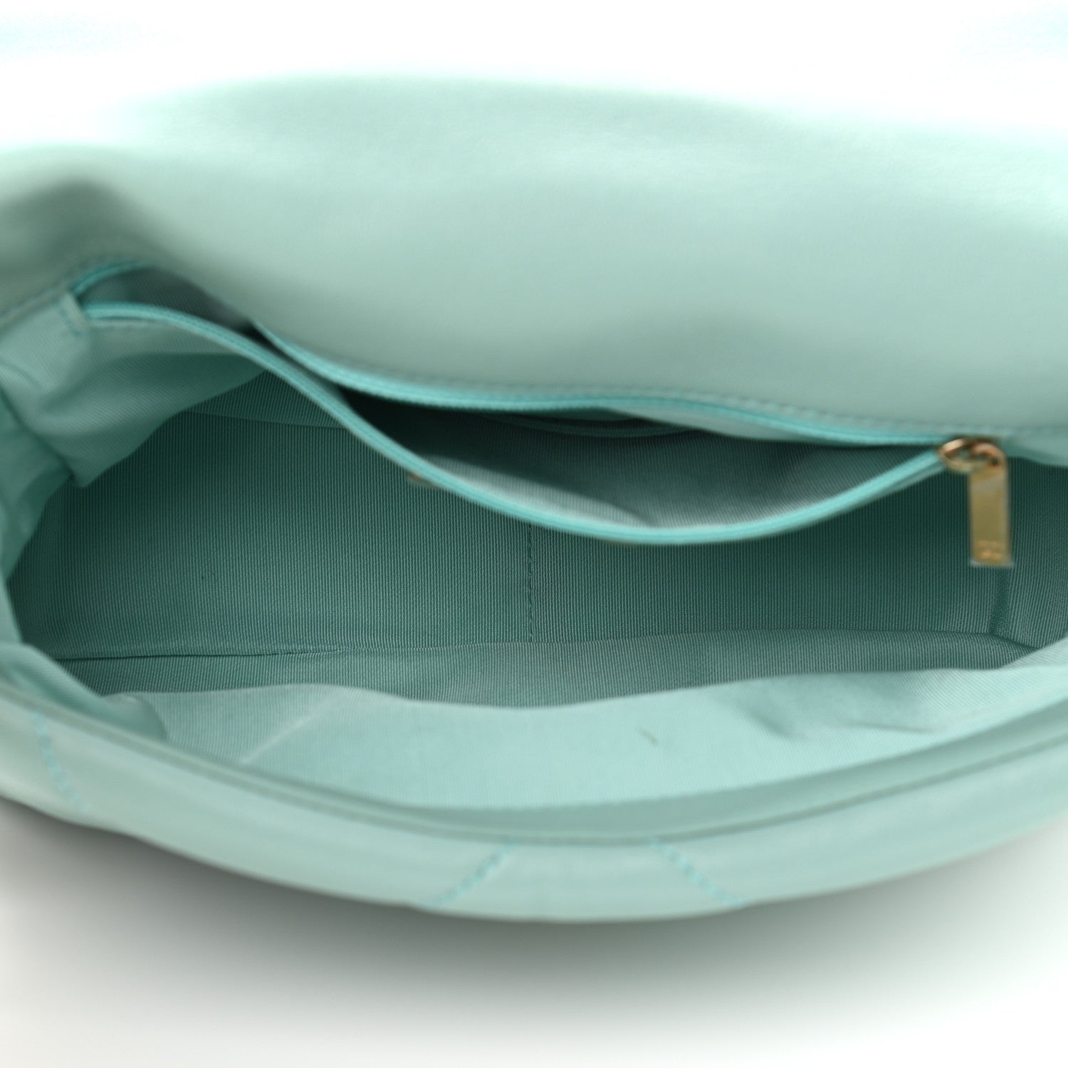 Chanel Goatskin Quilted Medium Chanel 19 Flap Light Blue 7 of 10