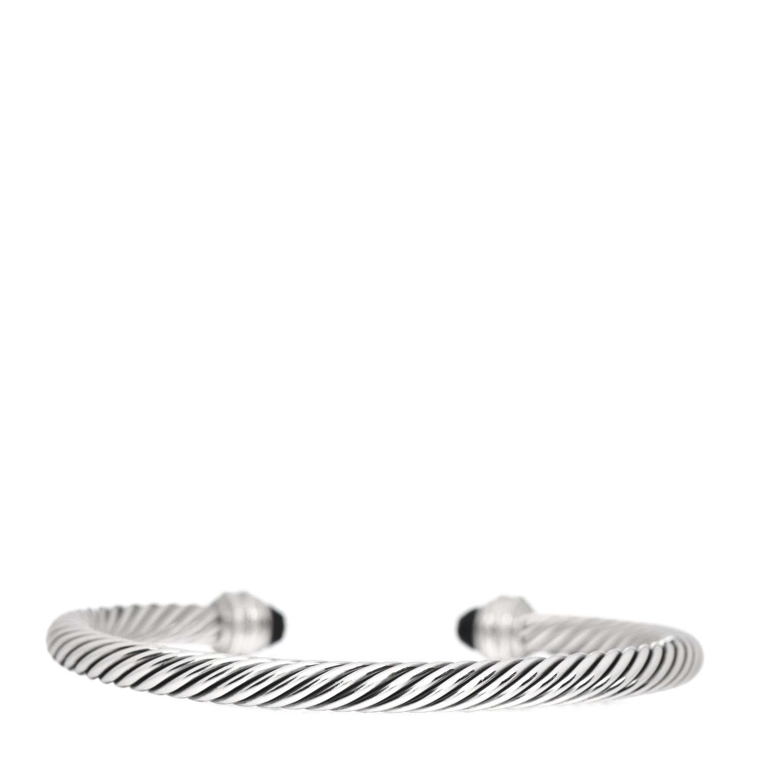 David Yurman Sterling Silver Diamond Black Onyx 5mm Cable Classics Princess Bracelet 3 of 4