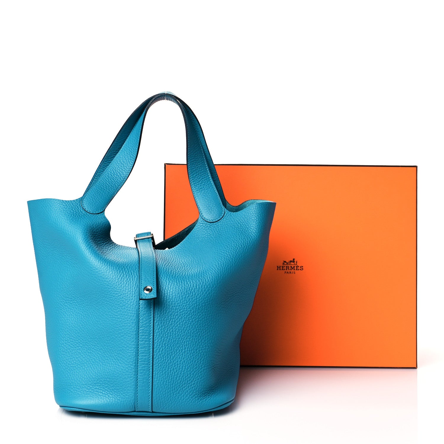 Hermes Taurillon Clemence Picotin Lock 26 GM Turquoise 12 of 12