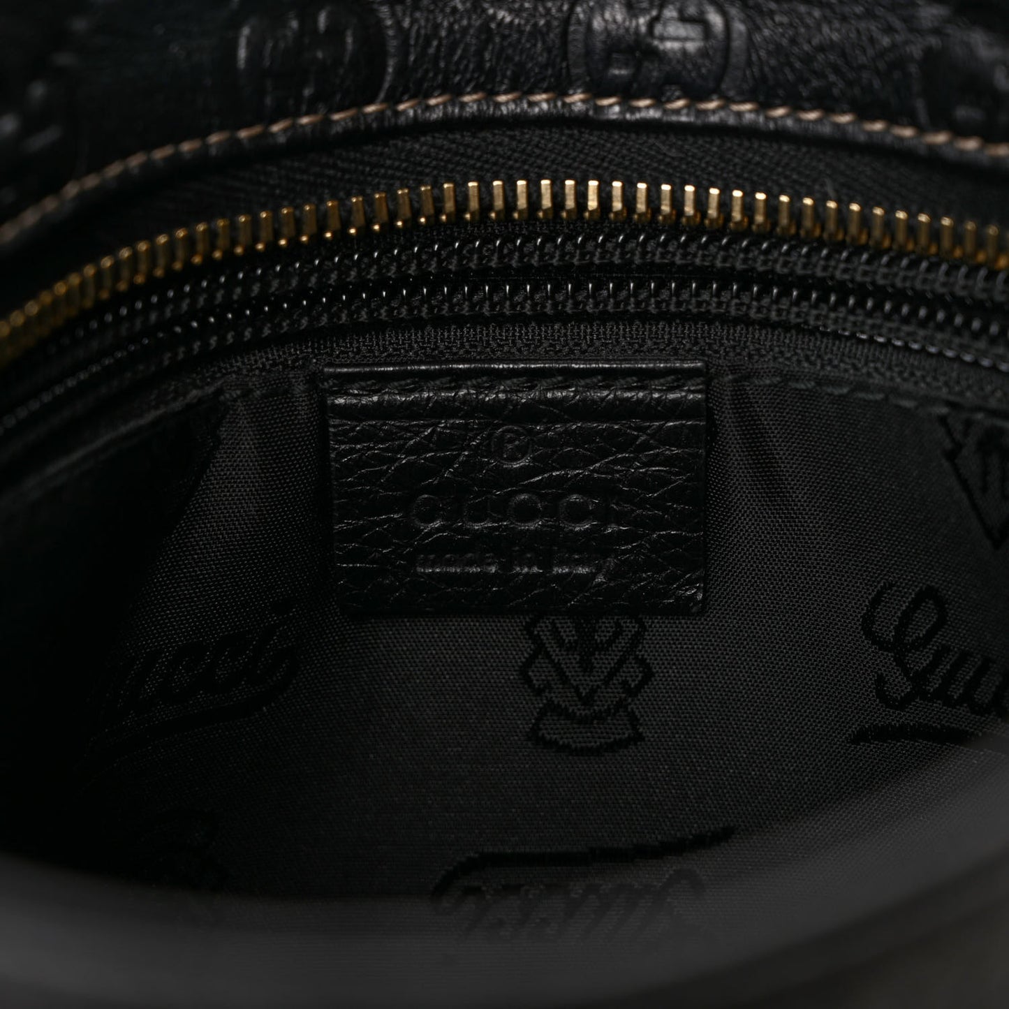 Guccissima Small Flat Messenger Bag Black