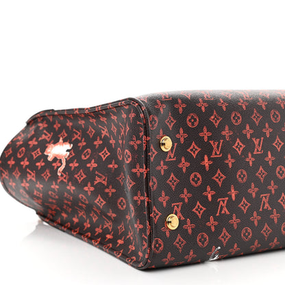 Louis Vuitton Calfskin Catogram City Steamer Cabas XXL Orange Marron 8 of 9