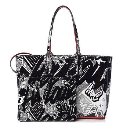 Christian Louboutin Patent Metro Graf Spikes East West Cabata Tote Black 1 of 10
