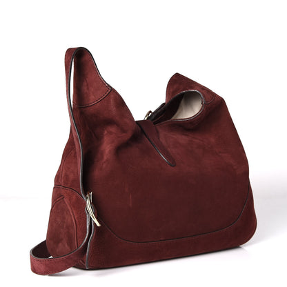 Gucci Nubuck Medium Jackie Shoulder Bag Burgundy 3 of 7