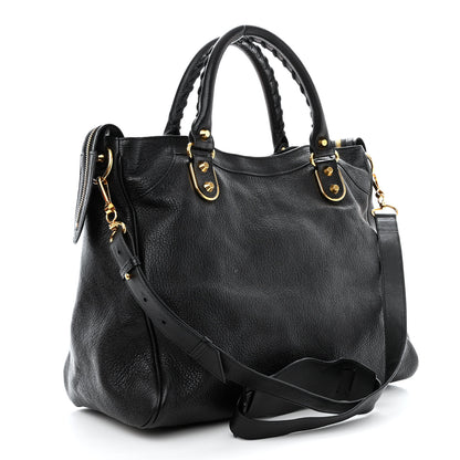 Balenciaga Chevre Gold Metallic Edge Hardware Velo Black 3 of 10