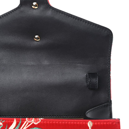Gucci Jacquard Floral Mini Sylvie Top Handle Bag Red Multicolor Black 11 of 12