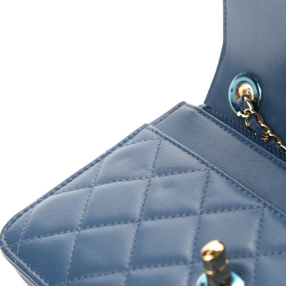 Chanel Lambskin Quilted Trendy CC Wallet On Chain WOC Blue 9 of 13