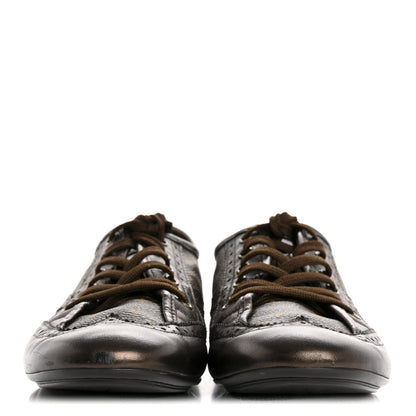 Louis Vuitton Calfskin Monogram Lyrics Sneakers 38.5 Bronze 3 of 12