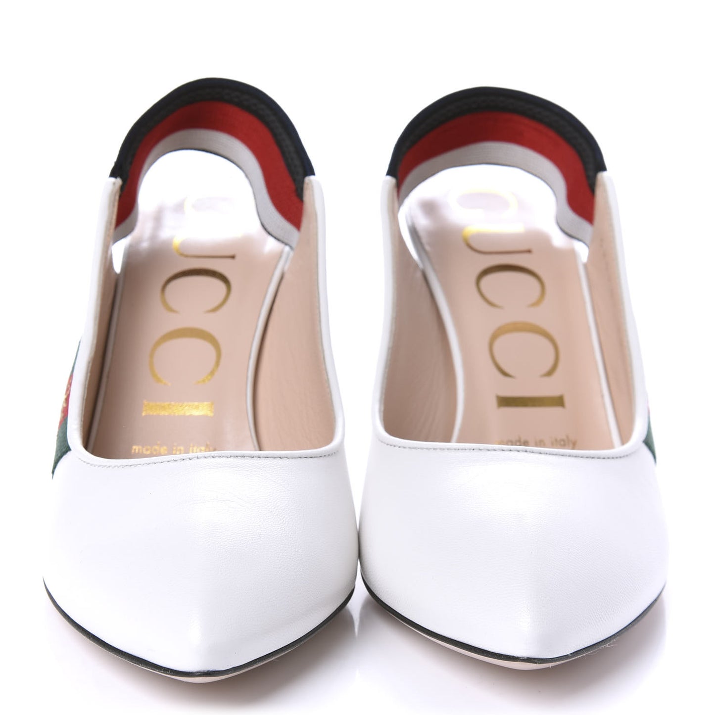 Malaga Kid Web Sylvie Mid Heel Slingback Pumps 36 White