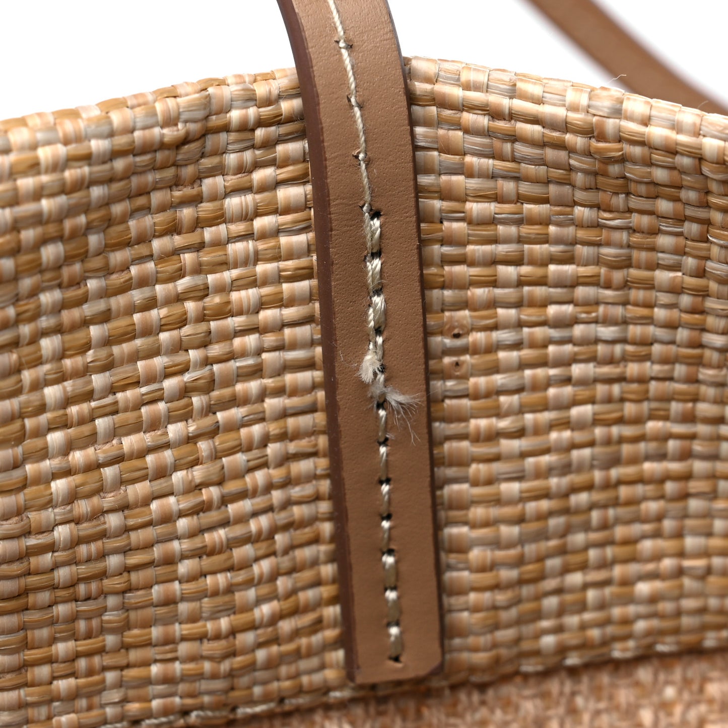 Raffia Logo Tote Naturale