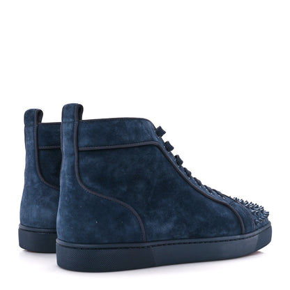 Christian Louboutin Veau Velours Louis Orlato High Top Sneakers 45 Blue 4 of 11