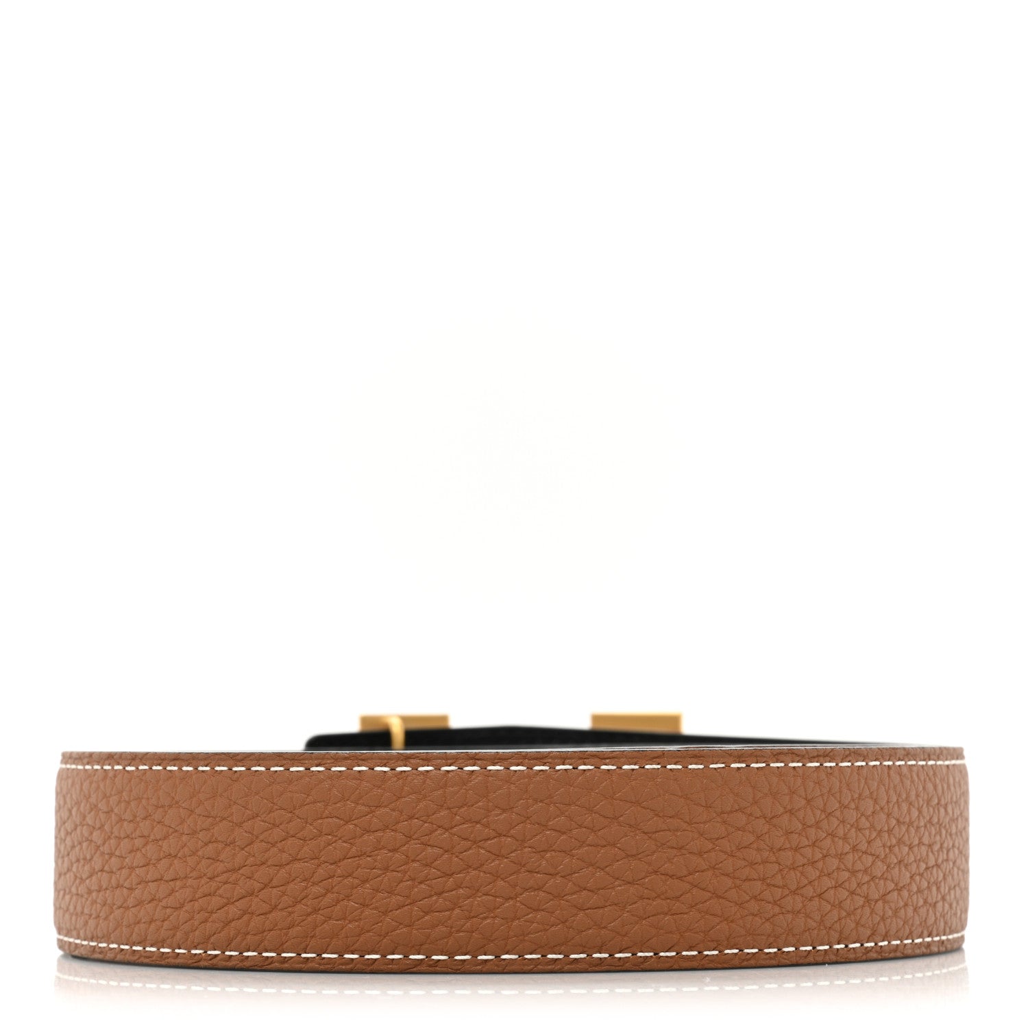 Hermes Togo Box 32mm H Belt 95 38 Gold Black 2 of 4