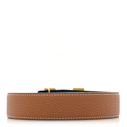 Hermes Togo Box 32mm H Belt 95 38 Gold Black 2 of 4